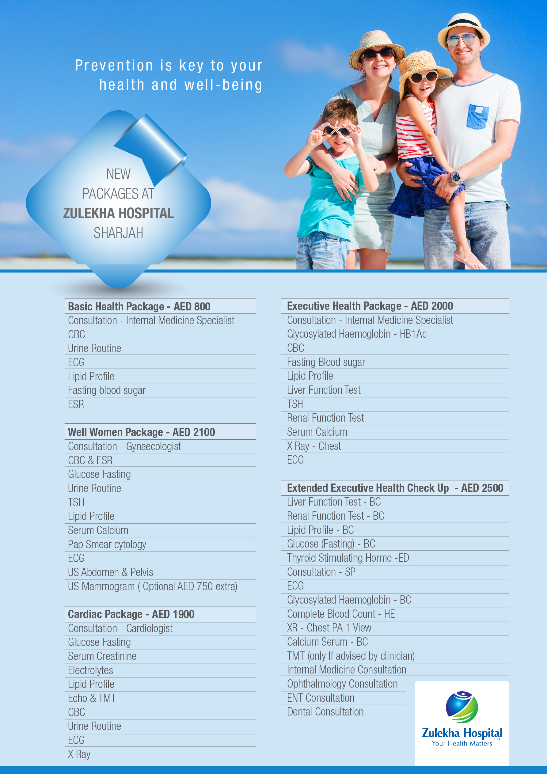 Health checkup packages in Sharjah Zulekha Hospitals